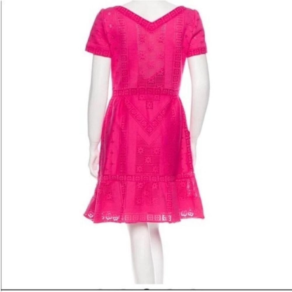 Valentino NWT Pink woman’s Voulant-Hem Guipure Dress size 10 - Picture 4 of 16